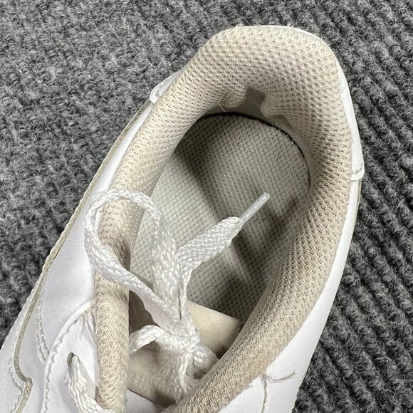 Nike Air Force 1 Kids 6Y White on White Leather Sneakers Low-Top Lace-Up Shoes - Picture 12 of 16